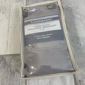 Vintage Washed Tailored Bedskirt - Twin, Gray